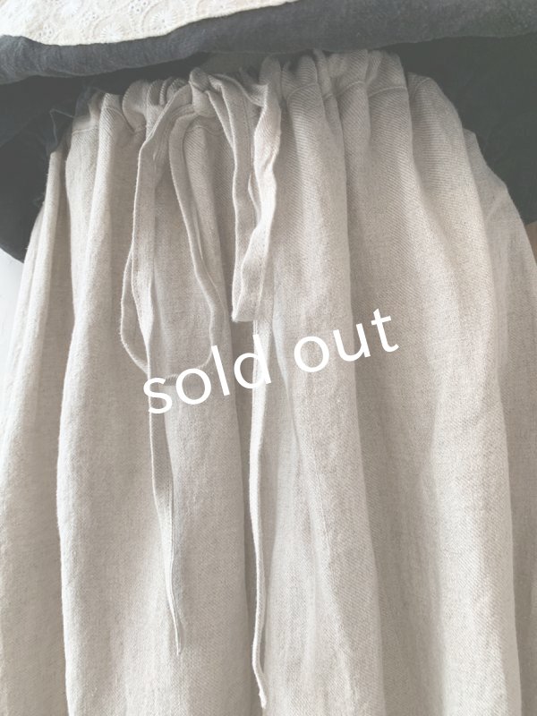 画像9: kosatofuku／ベルギーリネンのドロワーズパンツ・ブラック (9)