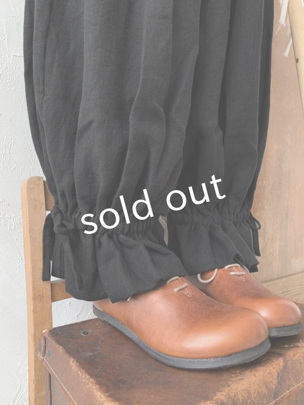 画像5: kosatofuku／ベルギーリネンのドロワーズパンツ・ブラック (5)