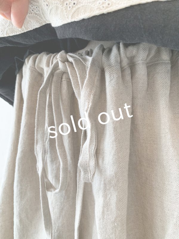 画像10: kosatofuku／ベルギーリネンのドロワーズパンツ・生成り (10)