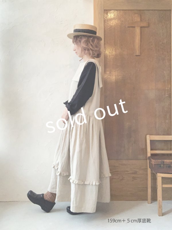 画像14: kosatofuku／セーラーカラー付きノースリーブドレス・ブラック (14)