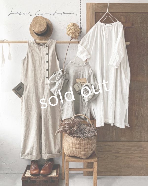 画像2: je suis comme je suis/花笑みのステッチドレス・ミルクホワイト (2)