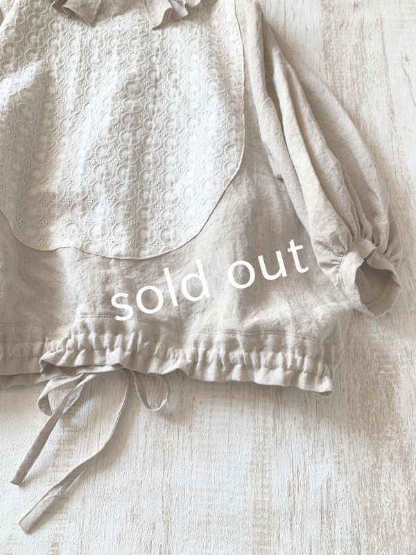 画像3: kosatofuku／プリーツカラーとレース切替のブラウス・キナリ (3)