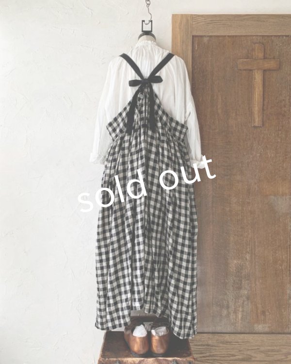 画像5: Avenue／後ろりぼんキャミワンピース・ギンガムに黒りぼん (5)