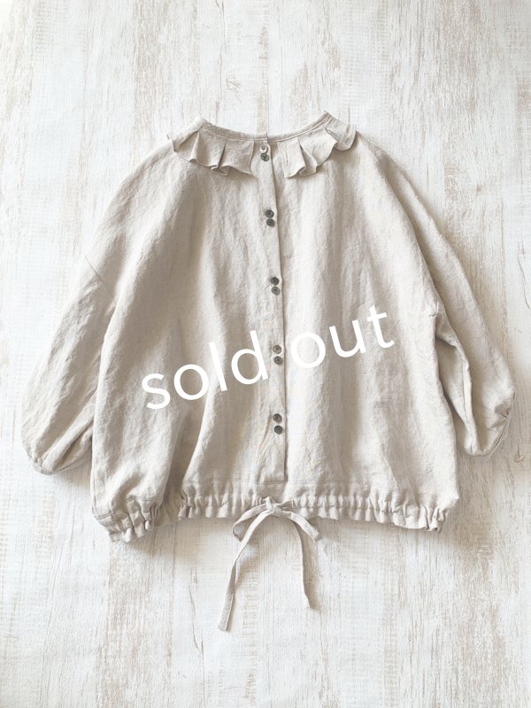 画像7: kosatofuku／プリーツカラーとレース切替のブラウス・キナリ (7)