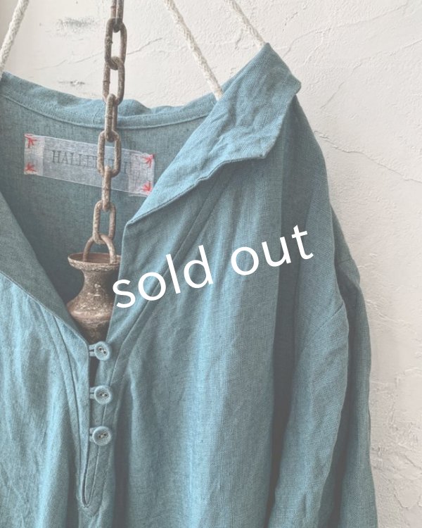 画像3: HALLELUJAH／Robe de femme de chambre 小間使いローブ衿付・turquoise (3)