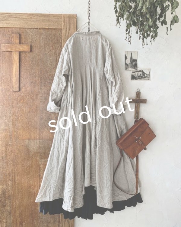 画像5: HALLELUJAH／Robe de femme de chambre 小間使いローブ衿付・flax (5)