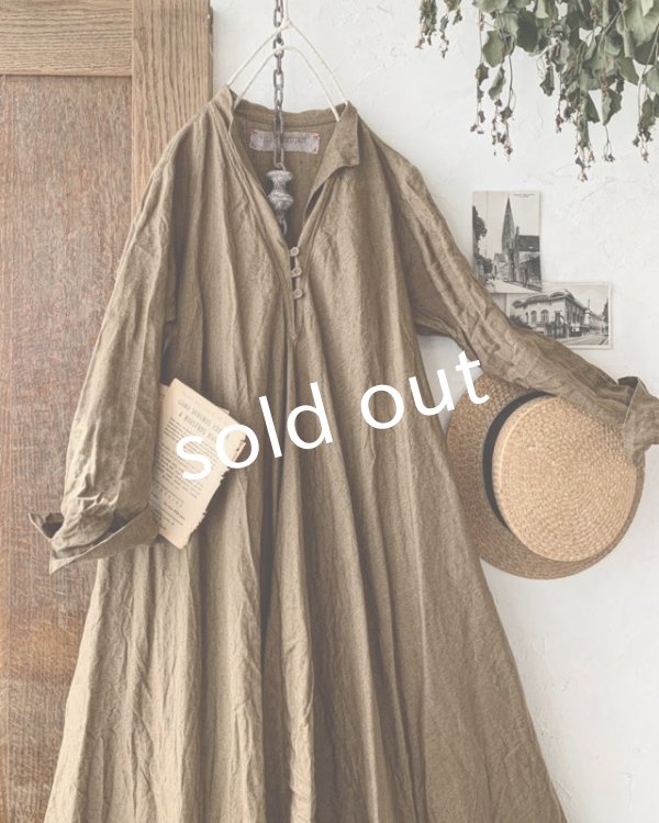 画像2: HALLELUJAH／Robe de femme de chambre 小間使いローブ衿付・brown (2)