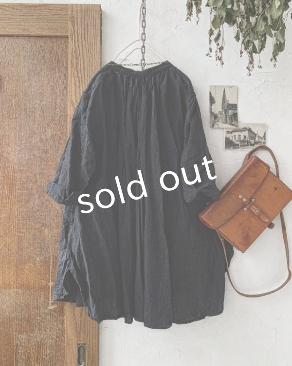 画像6: HALLELUJAH/Chemise de garçon Berger 羊飼い少年のシャツ・black (6)