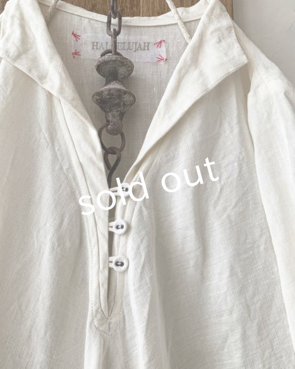 画像3: HALLELUJAH／Robe de femme de chambre 小間使いローブ衿付・off-white (3)