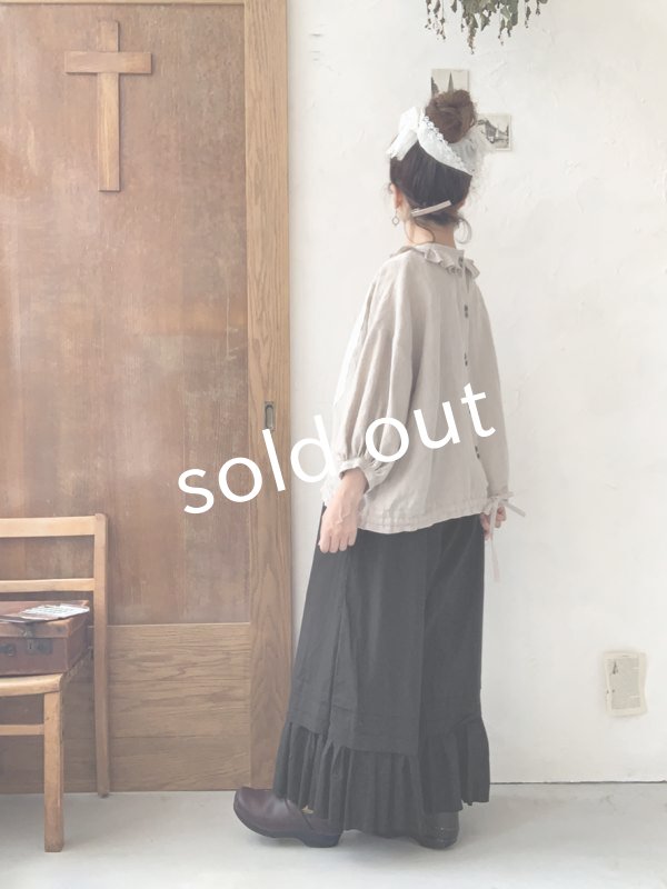 画像12: kosatofuku／プリーツカラーとレース切替のブラウス・キナリ (12)