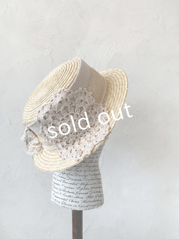 画像8: pollenbienco／アンティークレースのハット・B (8)