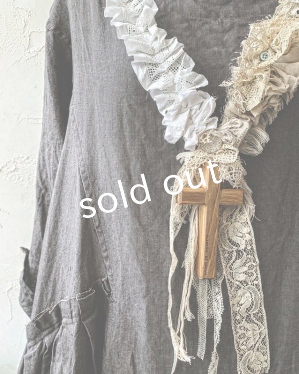 画像5: pollenbienco/アンティークレース十字架ネックレス・B (5)