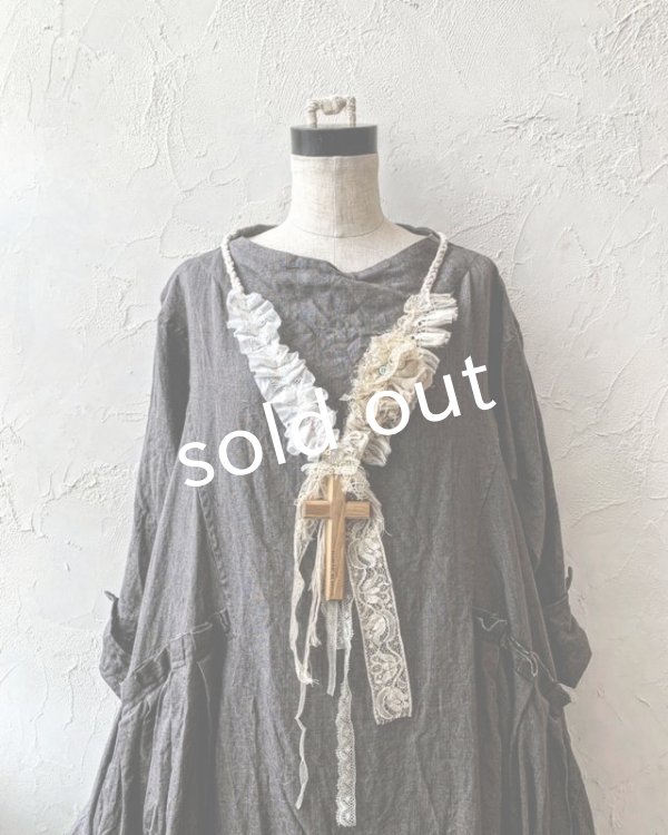 画像2: pollenbienco/アンティークレース十字架ネックレス・B (2)