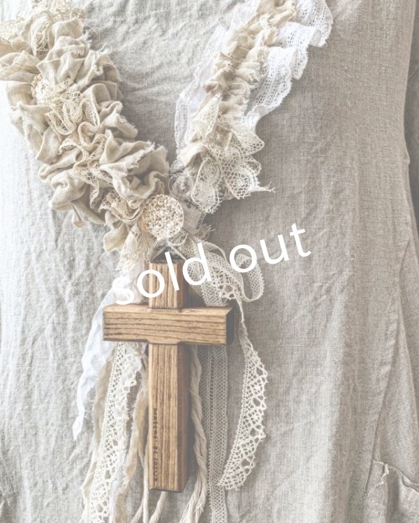 画像5: pollenbienco／アンティークレース十字架ネックレス・A (5)