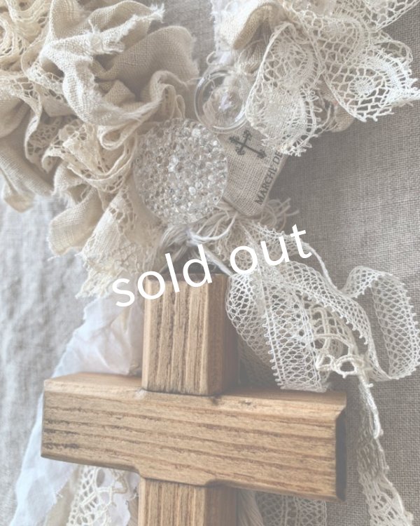 画像3: pollenbienco／アンティークレース十字架ネックレス・A (3)