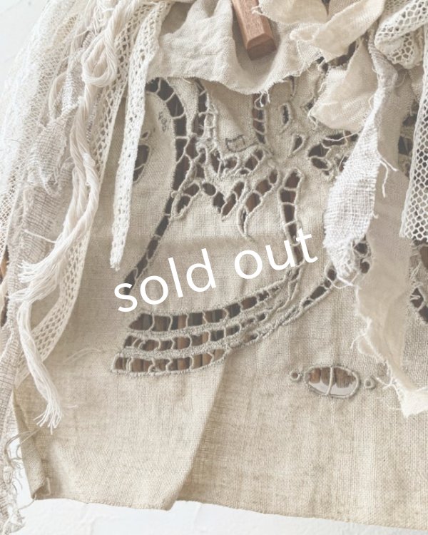 画像5: pollenbienco／アンティークレースと十字架のかごバッグ (5)