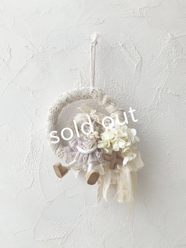 画像6: pollenbienco/アンティークレースとスケキヨのリース (6)