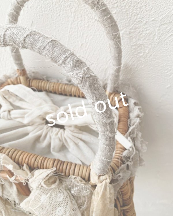 画像8: pollenbienco／アンティークレースと十字架のかごバッグ (8)