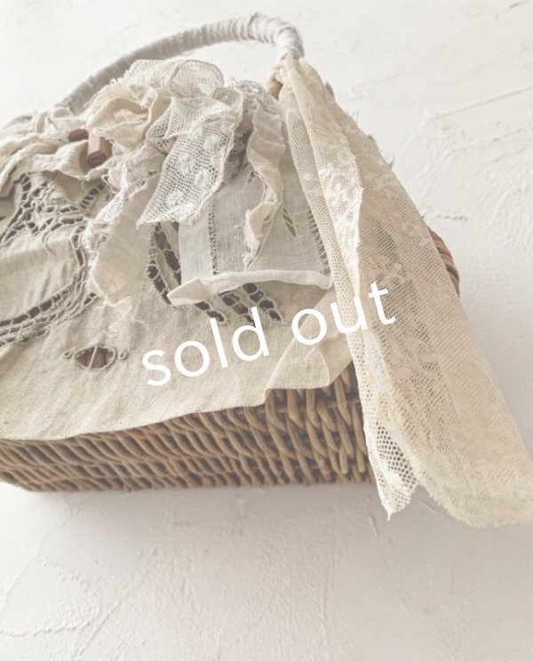 画像6: pollenbienco／アンティークレースと十字架のかごバッグ (6)