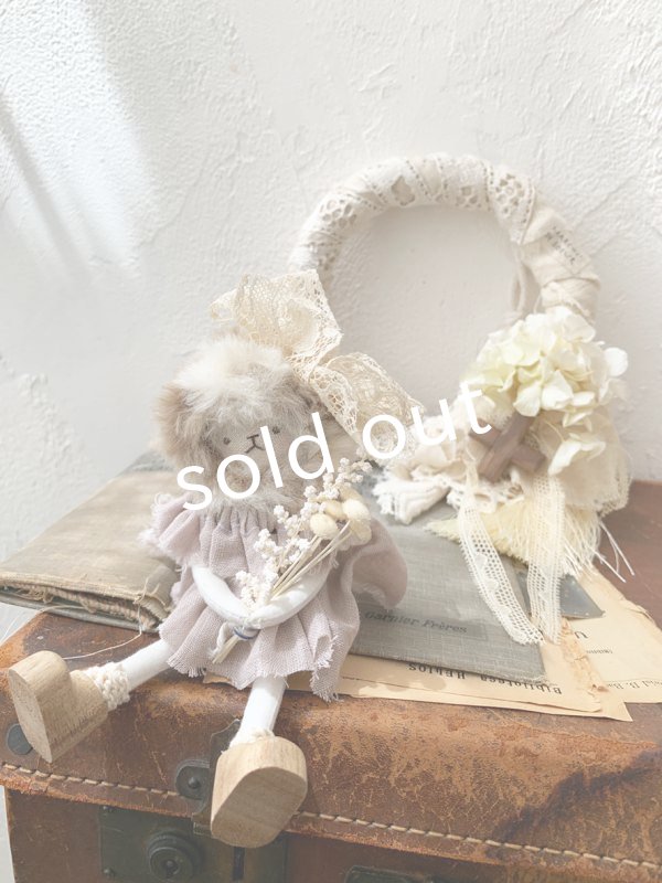 画像8: pollenbienco/アンティークレースとスケキヨのリース (8)