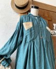 画像4: HALLELUJAH／1890's Bourgeron 羊飼いシャツワンピース・turquoise (4)