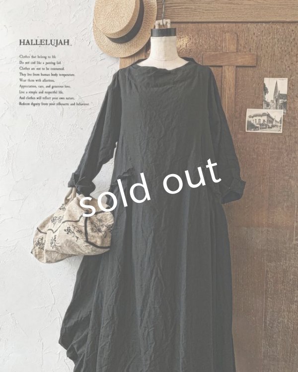 画像2: HALLELUJAH／1890's Bourgeron 羊飼いローブ・black (2)