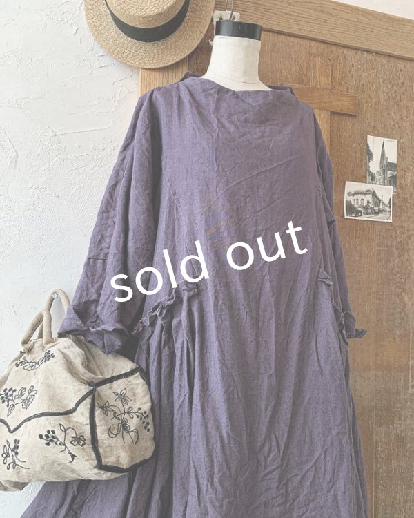 画像3: HALLELUJAH／1890's Bourgeron 羊飼いローブ・purple (3)