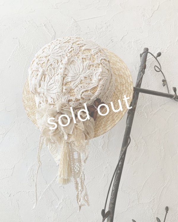 画像3: pollenbienco／アンティークレースのハット・C (3)
