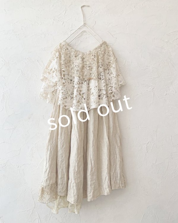 画像9: pollenbienco／アンティークレースのケープ付きキャミチュニック (9)