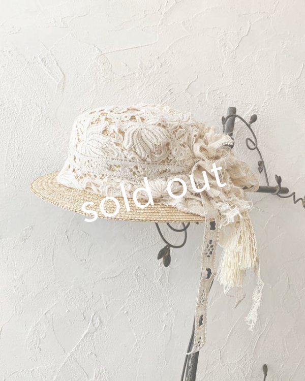 画像6: pollenbienco／アンティークレースのハット・C (6)