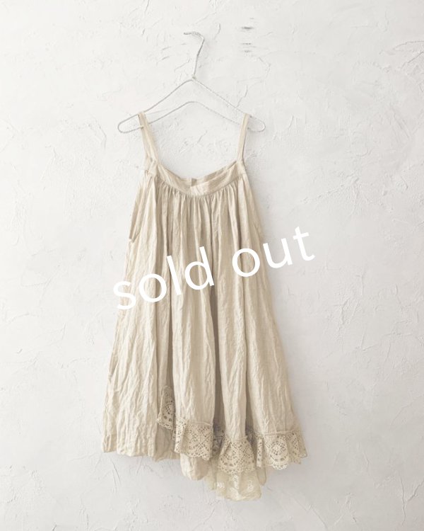 画像11: pollenbienco／アンティークレースのケープ付きキャミチュニック (11)