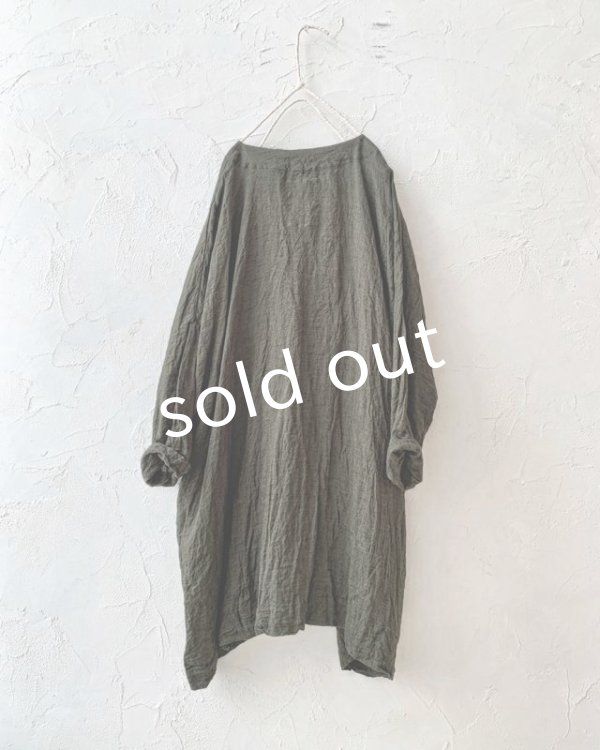 画像6: MARCHE' DE SOEUR／リネンワイドチュニック・カーキ (6)