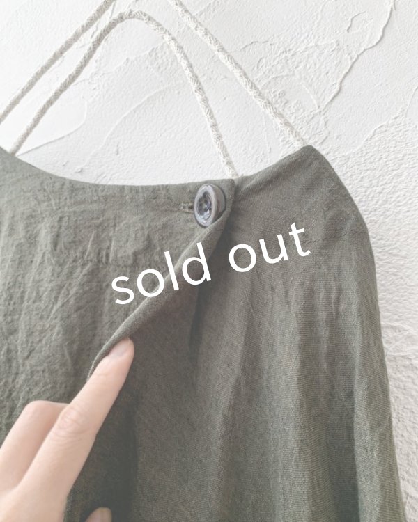 画像4: MARCHE' DE SOEUR／リネンワイドチュニック・カーキ (4)
