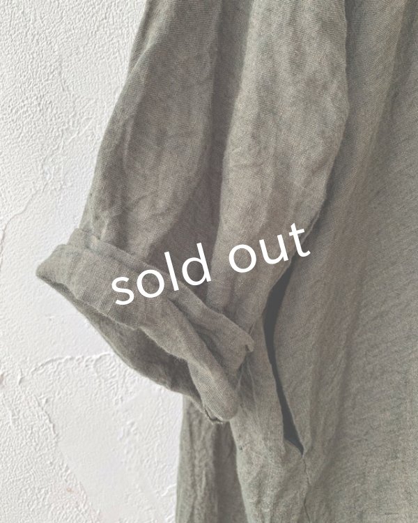 画像5: MARCHE' DE SOEUR／リネンワイドチュニック・カーキ (5)