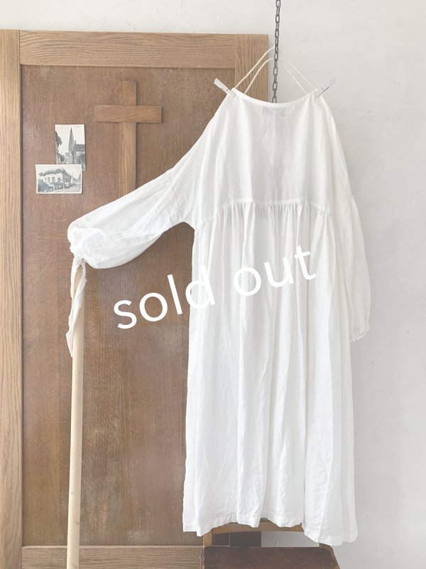 画像5: shizuka's／パフ袖アンティークレースOP・フリンジ赤刺繍 (5)