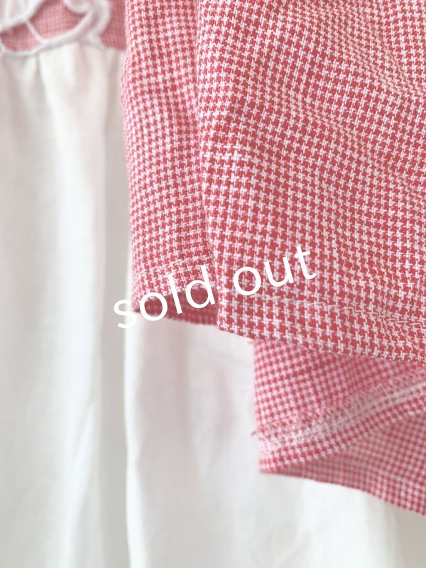 画像5: shizuka's／ちょうちょお袖アンティークレースOP・赤チドリ×白B (5)