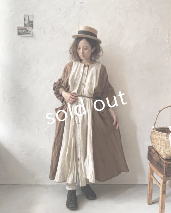 画像12: MARCHE' DE SOEUR／祈りのワンピース・アンティークブラウン×ファナージュミルク (12)