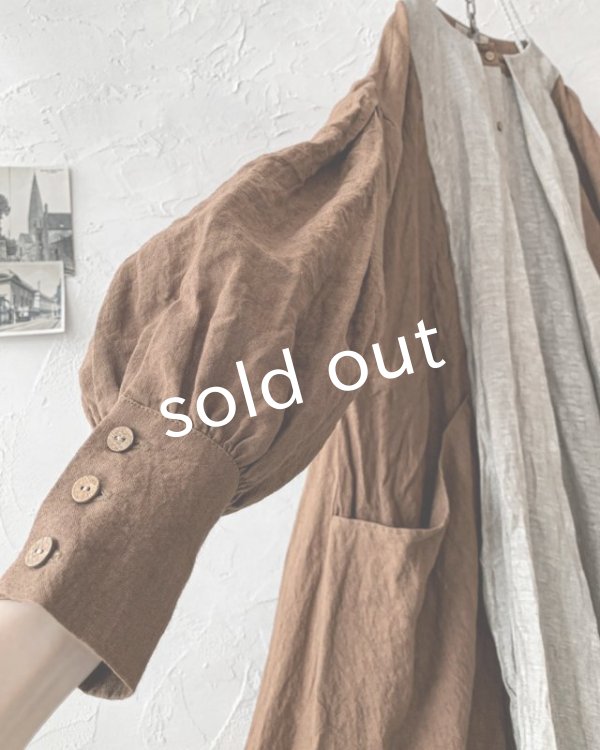 画像6: MARCHE' DE SOEUR／祈りのワンピース・アンティークブラウン×リトアニアジャガード (6)