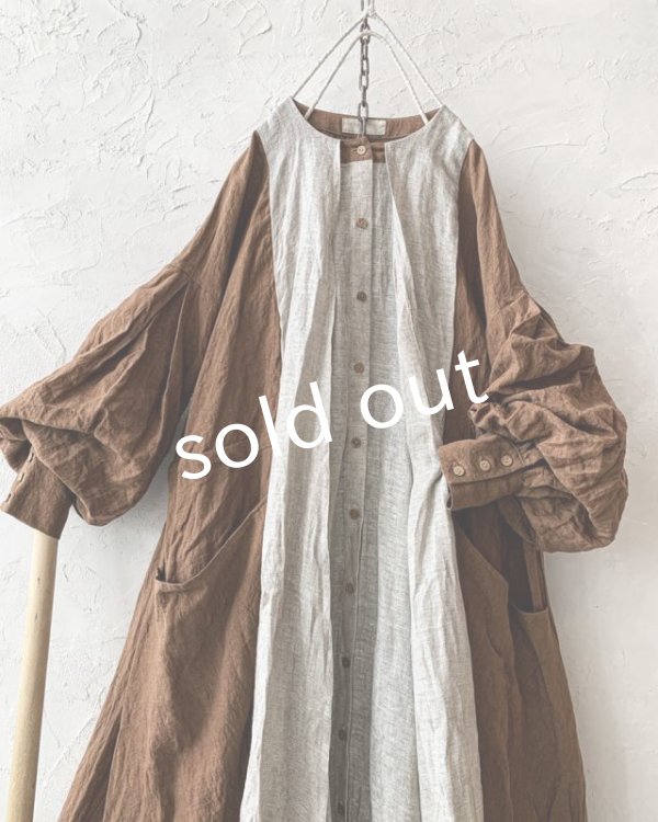 画像2: MARCHE' DE SOEUR／祈りのワンピース・アンティークブラウン×リトアニアジャガード (2)