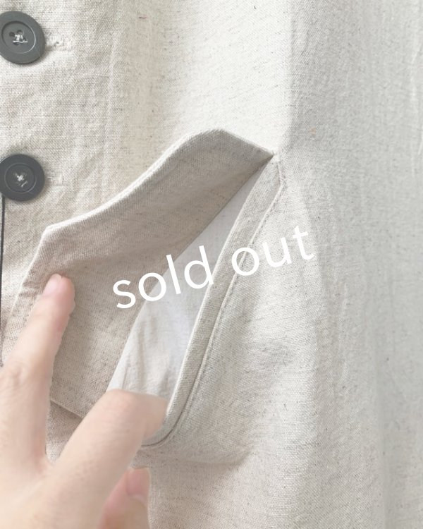 画像5: je suis comme je suis/piping pocket salopette・ecru (5)