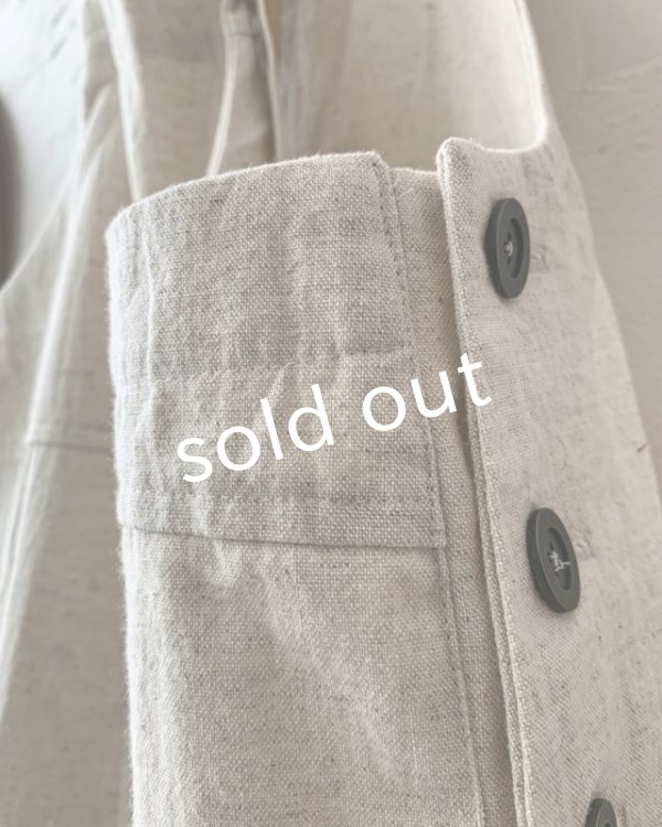 画像7: je suis comme je suis/piping pocket salopette・ecru (7)