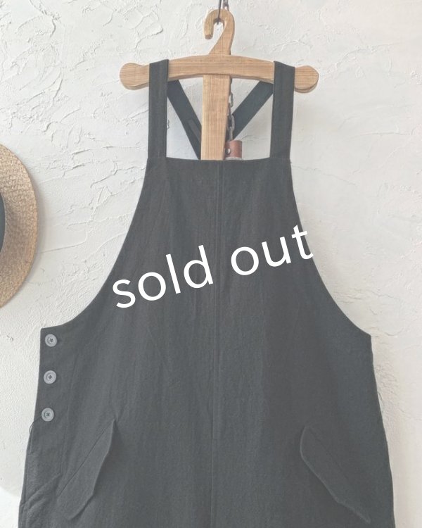 画像4: je suis comme je suis/piping pocket salopette・black (4)