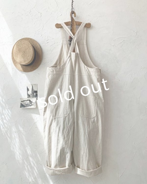 画像2: je suis comme je suis/piping pocket salopette・ecru (2)