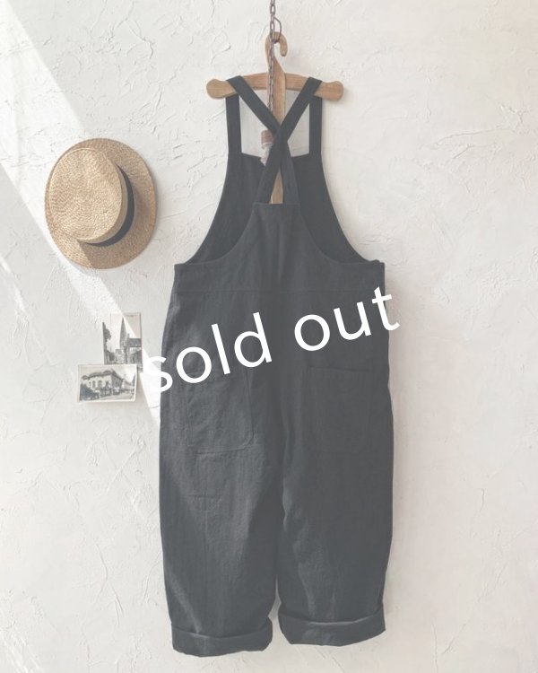 画像3: je suis comme je suis/piping pocket salopette・black (3)