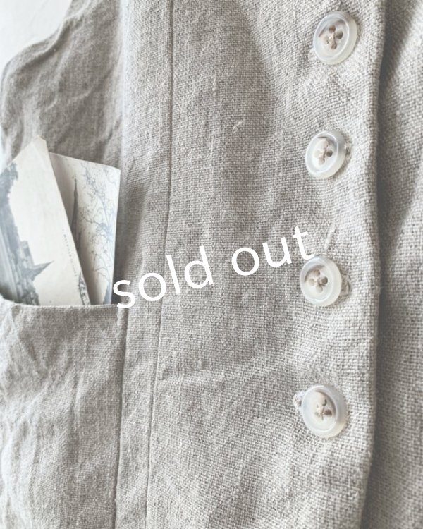 画像6: Reliure／ボタンベスト・リトアニアリネン (6)