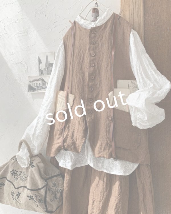 画像2: Reliure／ボタンベスト・アンティークブラウン (2)