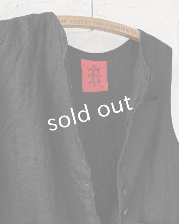 画像6: Reliure／ボタンベスト・ヘリンボーンブラック (6)