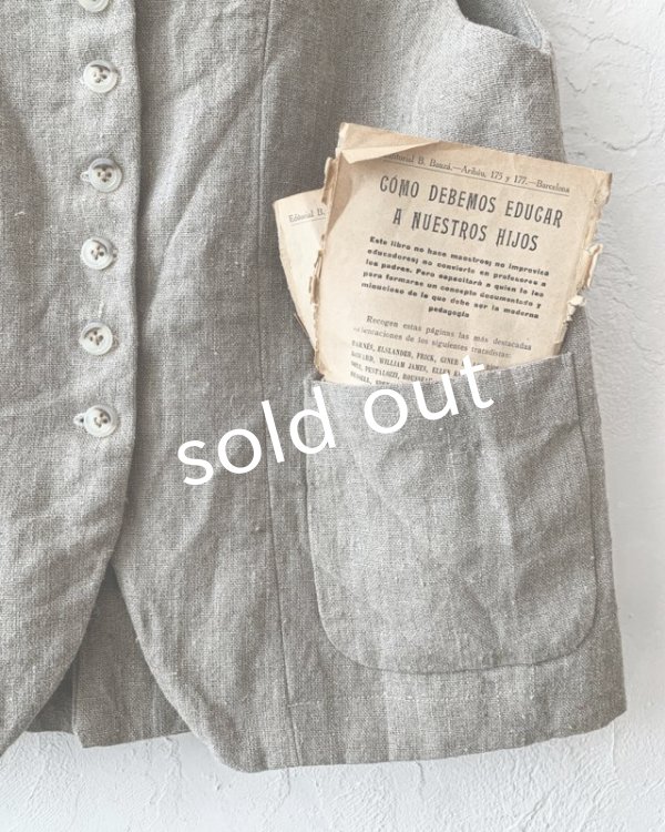 画像5: Reliure／ボタンベスト・リトアニアリネン (5)