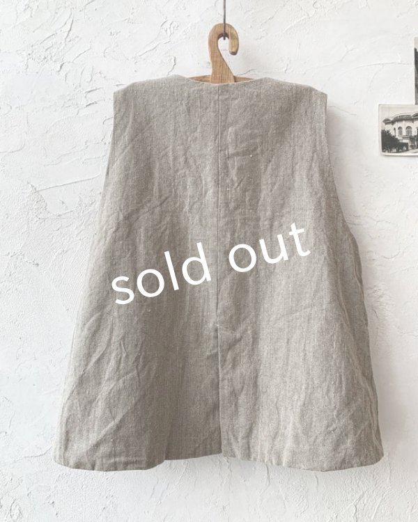 画像8: Reliure／ボタンベスト・リトアニアリネン (8)