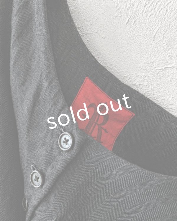 画像7: Reliure／ボタンベスト・ヘリンボーンブラック (7)